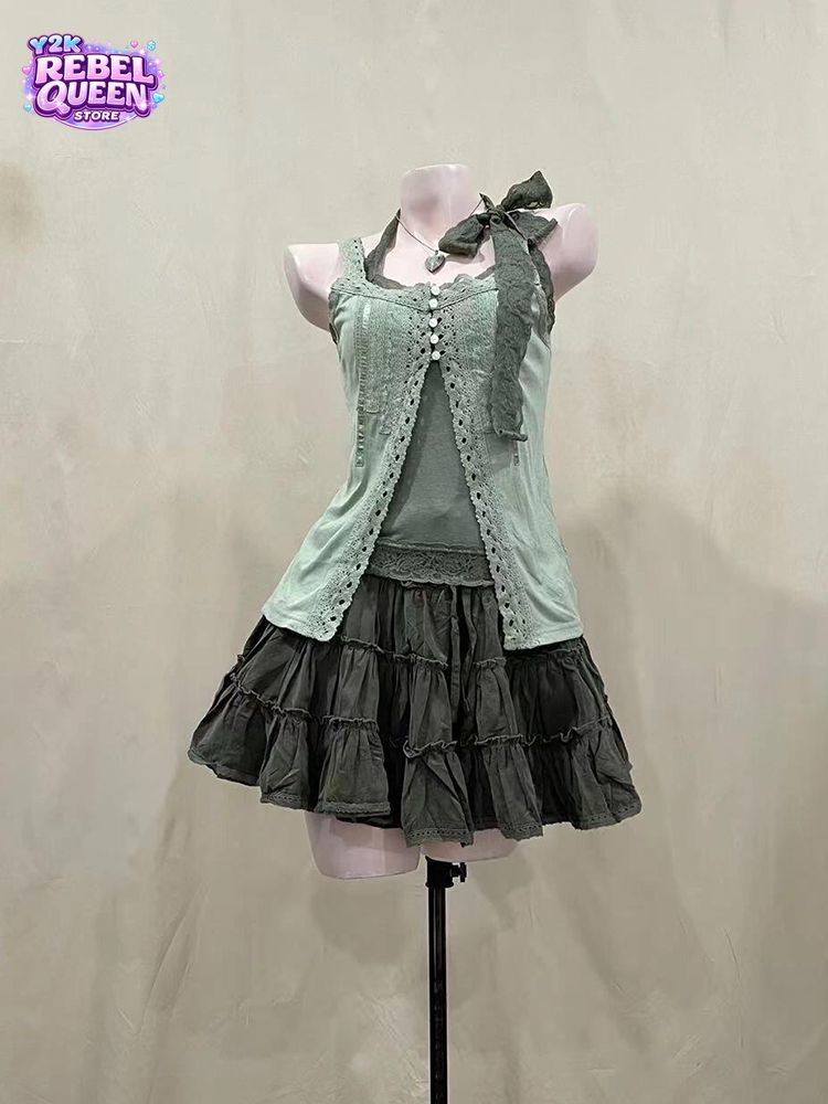 Summer Short Set - Japanese Vintage Nana Style Women 3pcs