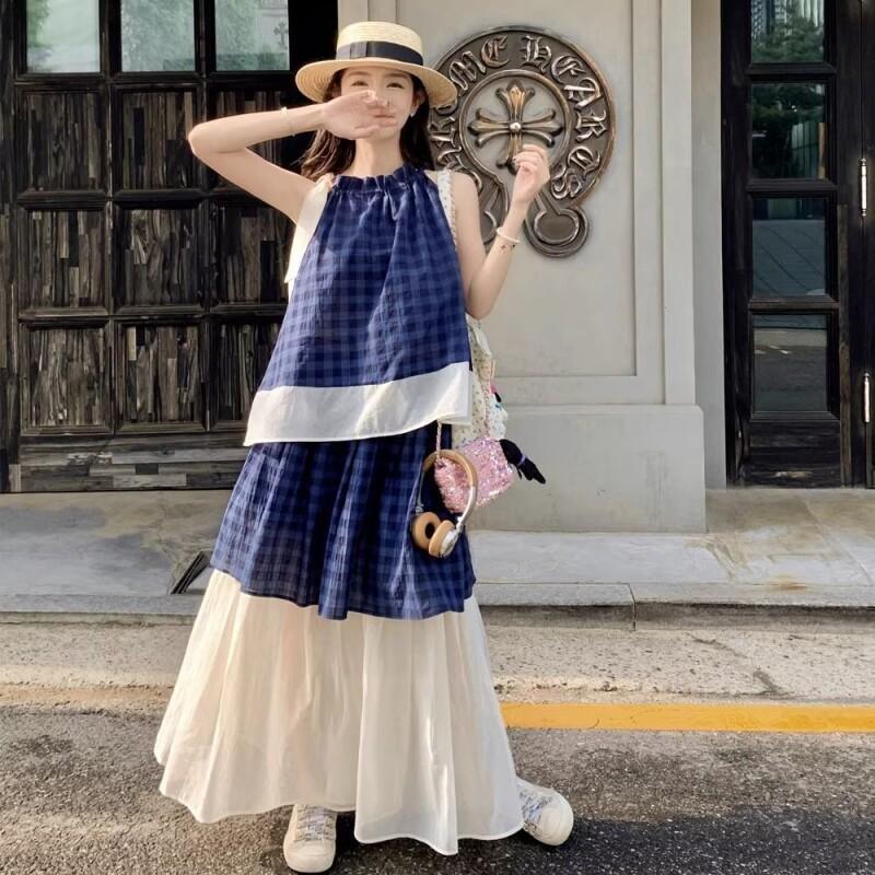 Women's Blue Plaid Two Piece S - Summer Short Set ulasan dan harga