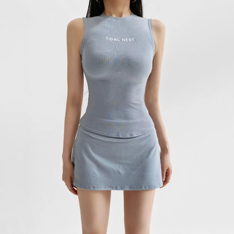 New Letter Printed Round Neck  - Summer Short Set ulasan dan harga